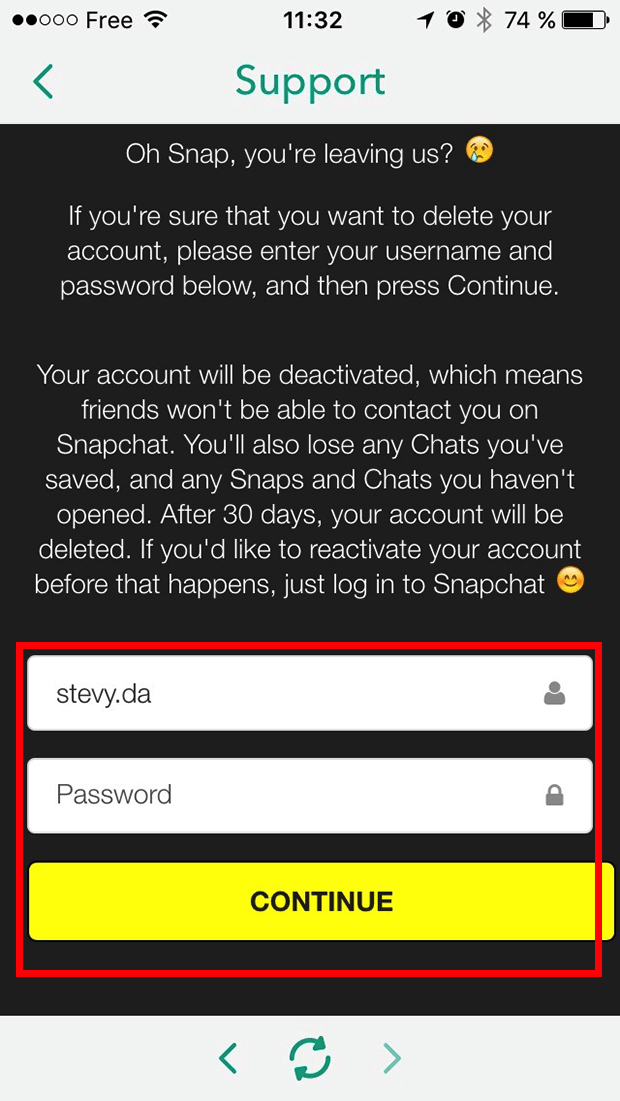 how to delete snapchat
